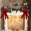 Vickasi Christmas Wreath Bows for Front Door, Glitter Red Velvet