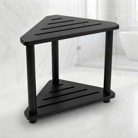 Shower Foot Stool for Shaving Legs, 15.7" W x 9.4" D x 17" H, Black