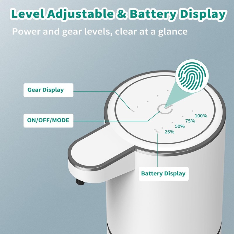 Automatic Soap Dispenser Rechargeable Touchless 380ml Electric Soap Dispenser for