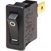 Arcolectric H8800VABB, SWITCH, ROCKER, ULTRA-THIN; SPST; ON-OFF, 15A, 250VAC; 0.187 IN. QC; ACTUATOR, BLACK
