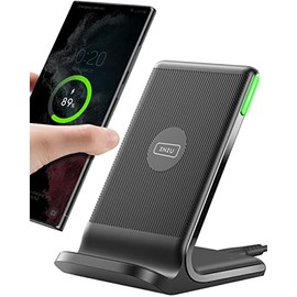 INIU Cargador inalámbrico, estación de carga rápida Qi certificada de 15 W con luz adaptativa amigable para el sueño compatible con iPhone 17 16 15 14