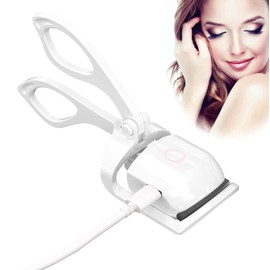 Electric Eyelash Curlers，Heated Eyelash Curler，USB Rechargeable，Electric Eyelash， Long Lasting，Natural Eyelash，Heated Curler ，Quick Pre-Heat ，Portable Eyelash Curlers， Curl Gentle Lash，White