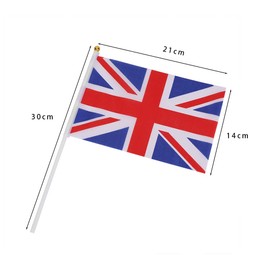 100Pack Union Jack Handheld Flags British UK Hand Waving Flag Small United Kingdom England Flag Great Britain National Stick Flag with Flagpole for Party Celebration,Sports Events,Decorations 14x21cm