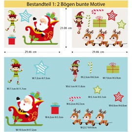 Glitzkind Window Sticker Window Decoration Christmas Santa Claus Santa Claus Santa Claus Christmas Window Sticker Window Sticker Decorative Window Outdoor Children's Room