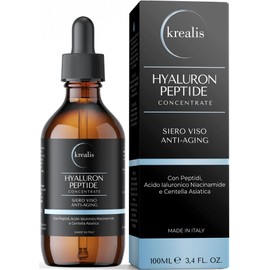 • 100 ml • Hyaluronsäure-Serum für das Gesicht, 4 Molekulare Gewichte mit Peptiden, Hyaluronsäure für das Gesicht, tiefe Feuchtigkeit und Anti-Falten