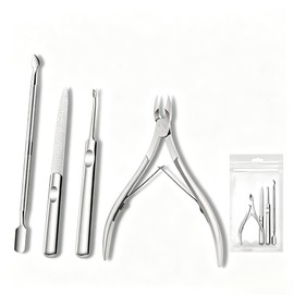 Cuticle Nipper, Cuticle Treatment, Cuticle Care, Nail Care, Nail Tool, Nipper Nail Clipper with Pusher, Suitable for Self-Nail, Nail, Finger, Care, Manicure, Pedicure (Silver White)