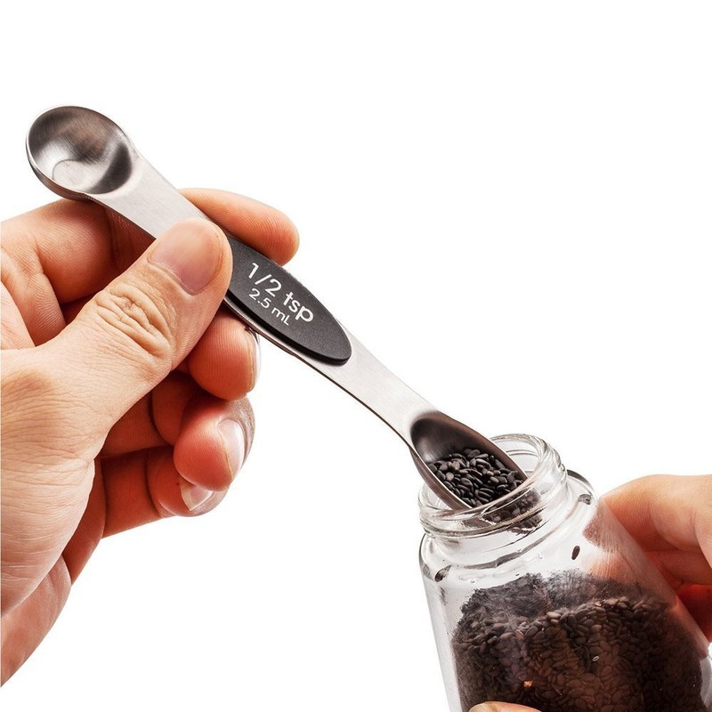 TAMUME Double Sided Stainless Steel Measuring Spoon Set of 5