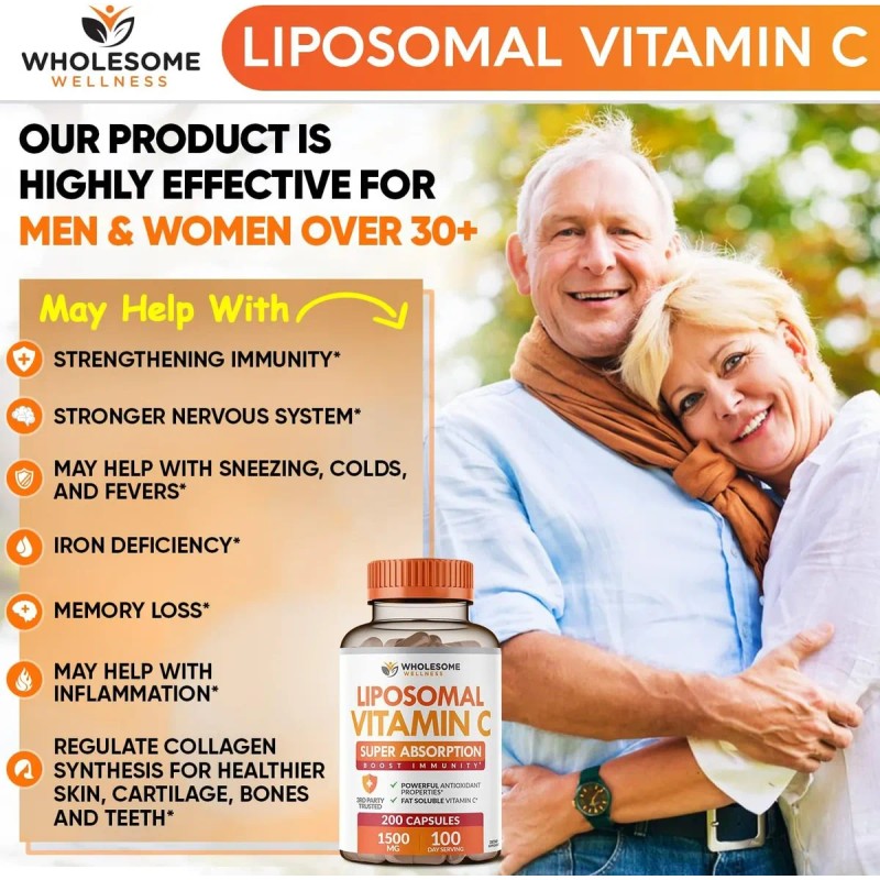 Vitamina C Liposomal 1500mg Alta Absorcion Wholesome Wellnes