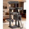 Komicoll 54 Inches Cat Tree, Tall Cat Tower with Hammock,