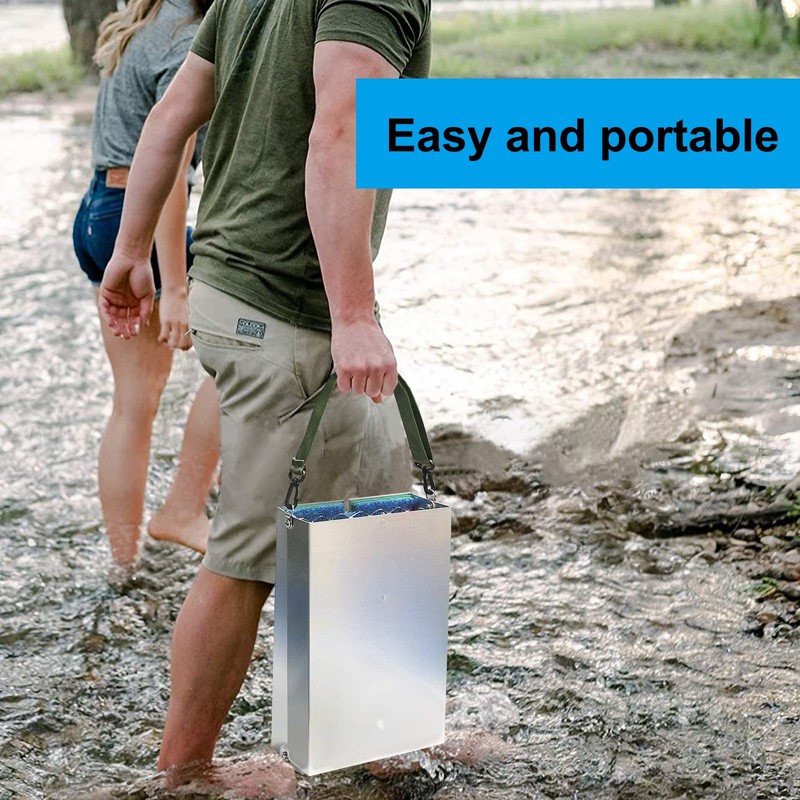 SAFEBAO Folding Aluminum Alloy Sluice Box, Portable Gold Prospecting Equipment,