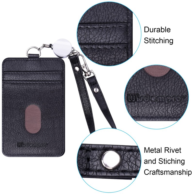 Wisdompro Pass Case, Commuter Pass Case, Reel, Vertical, Double-Sided, Employee