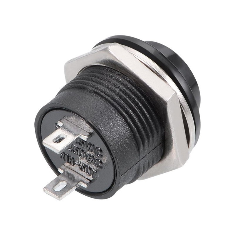 2pc Black Momentary Push Button Switches – 12v 5A Push