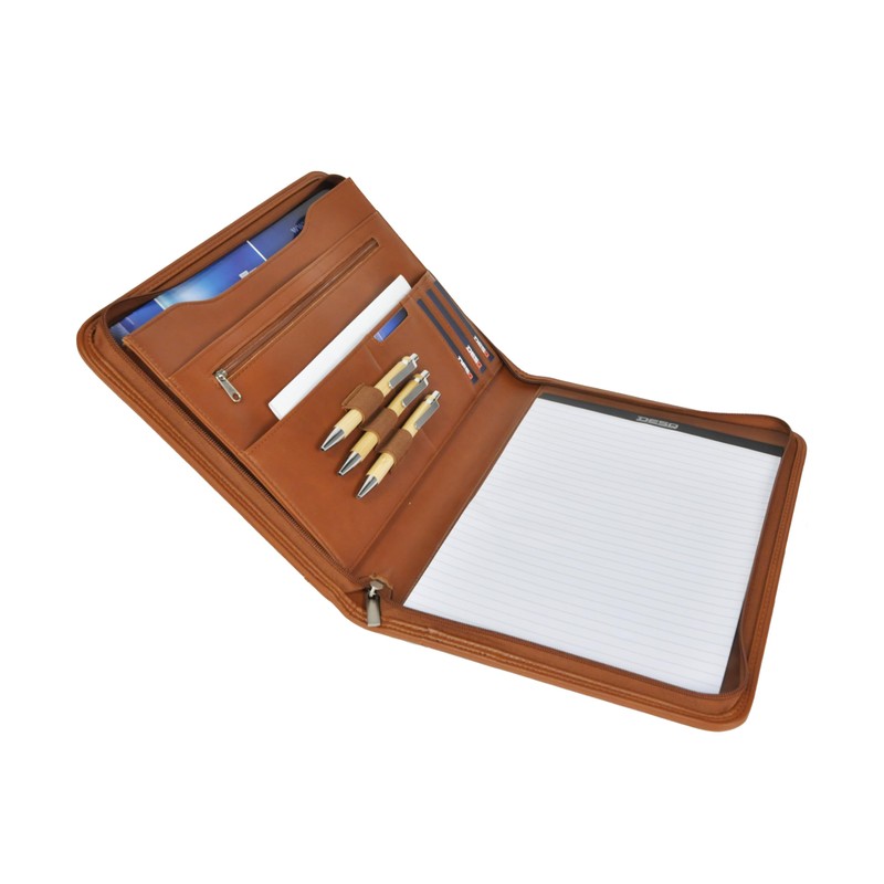 DESQ® A4 Conference Folder with Zip, Tablet Pocket, 8 Compartments,