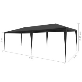 vidaXL Party Tent PE Anthracite 9'10"x19'8" , 45088