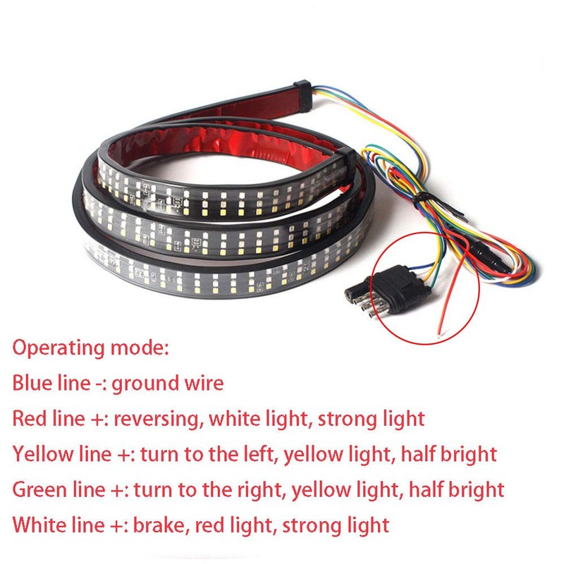 TOTMOX LED Tailgate Light Bar, 60" Triple Row LED Truck