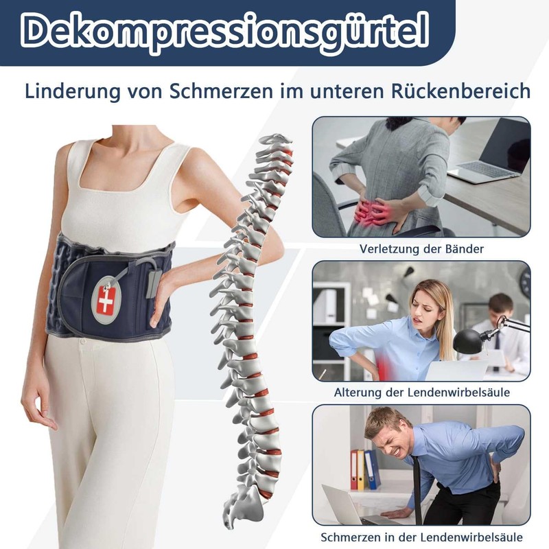 HJNFL Decompression Belt Back, Inflatable Lumbar Belt, Waist Support Belt