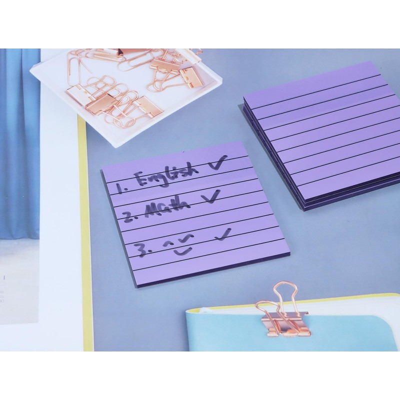 ONLYKXY 4 Pack Transparent Sticky Notes 7.6x7.6CM Self-Stick Book Tabs