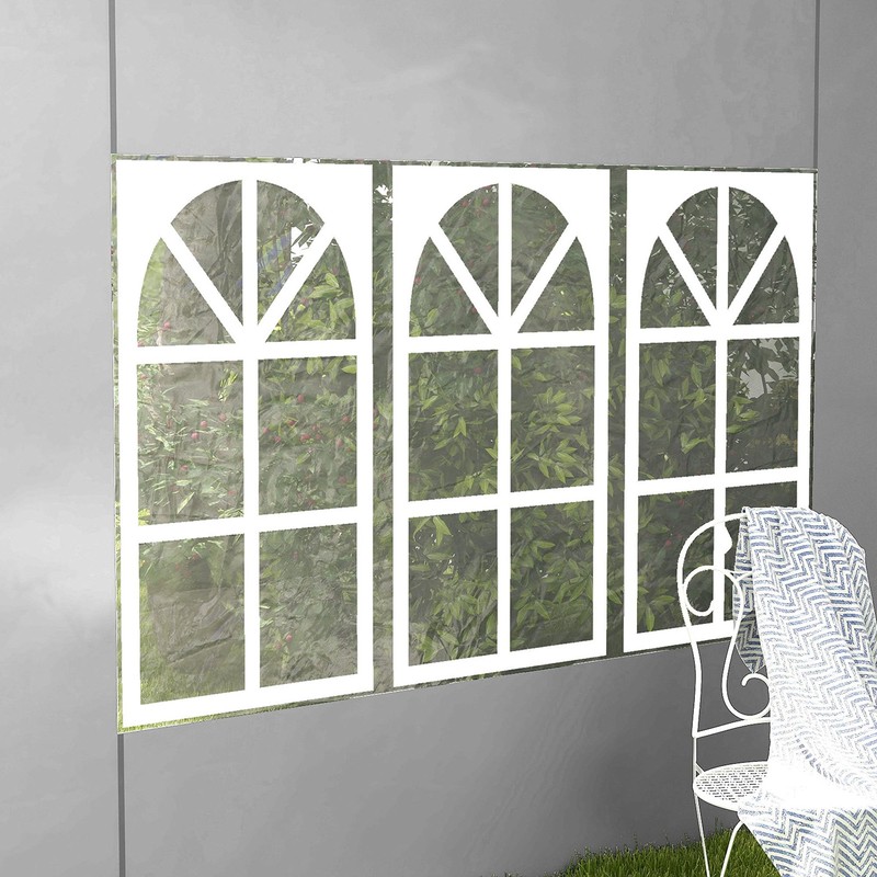 Outsunny Gazebo Side Panels with Window for 3x3(m) or 3x4m