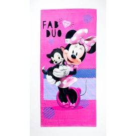 Hilasal Toalla de baño Infantil diseño Minnie Mouse, 147 * 74 cm, 100% algodón.