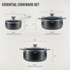 Induction Cookware Set 6-Piece, Stackable Kitchen Cooking Pots Set, 6qt