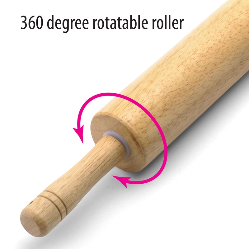 FARBERWARE Classic Wood Rolling Pin, 18-Inch Hardwood Dough Roller for