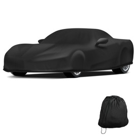 Xomzema Black Car Cover Full Exterior Cover Indoor Protection UV Resistant Car Cover Velvet Elastic Fabric Soft Inner Layer Cover Not Waterproof Accessories for Corvette C6 2005-2013