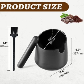 Coffee Knock Box, Coffee Grounds Knock Box with 2 pcs Brushes, Non-Slip Shock-Absorbent Espresso Knock Box, 4.3 in Round Coffee Bin, Small Coffee Knock Box Sage, Coffee Grounds Container Knock Box