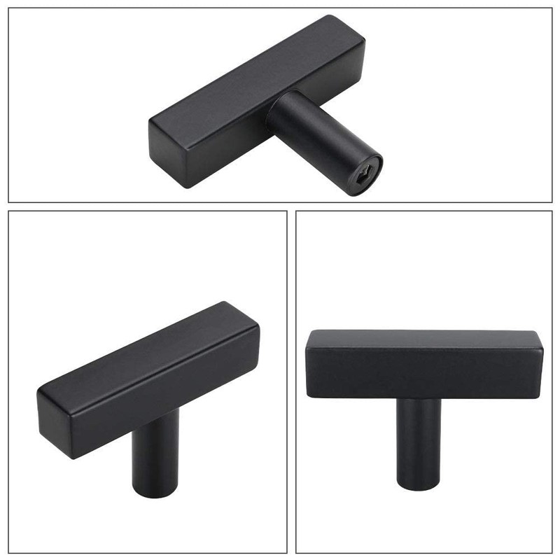 Goldenwarm 5Pack Flat Black Cabinet Pulls Kitchen Hardware Drawer Knobs