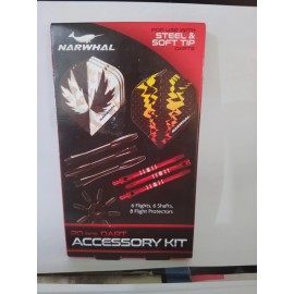 NARWHAL Dart Accessory Kit 20 Pc Throwing Darts Accessory Kit Steel Or Soft Tip