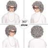 ColorGround ColorGround Kids Old Lady Gray Curly Cosplay Wig 100th