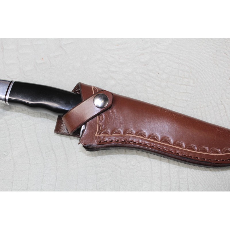CARL THOMAS LEATHERS Custom Leather Vertical Knife Sheath Made to