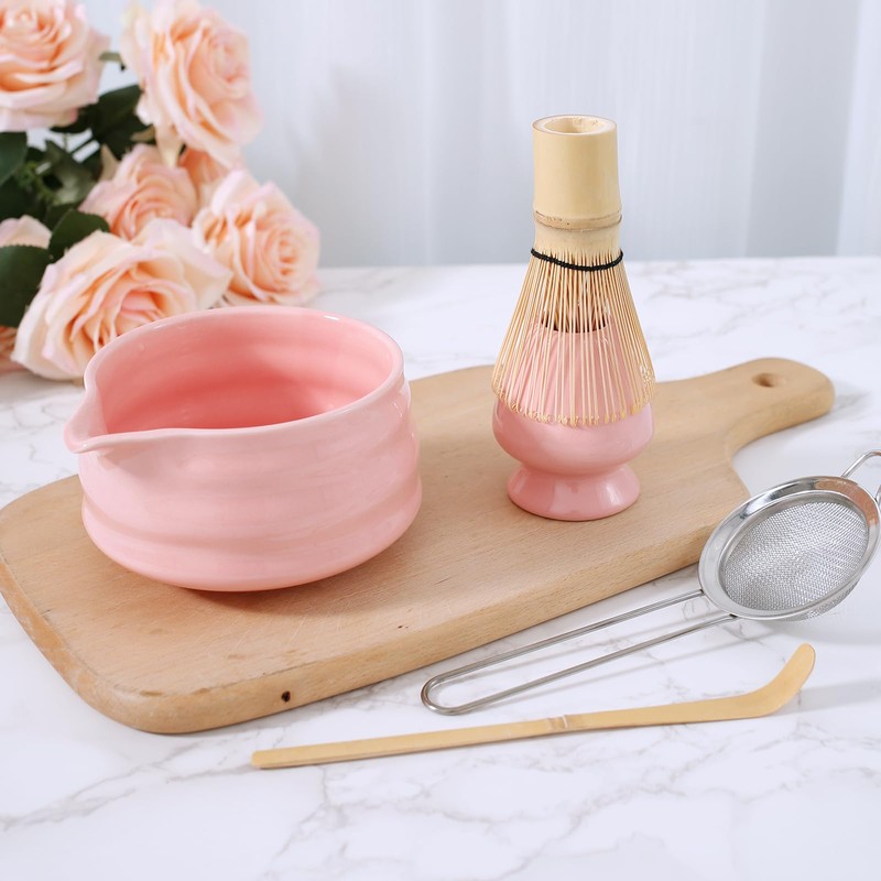 7Pcs Matcha Whisk Set with Ceramic Whisk Holder Matcha Bowl