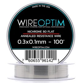WIREOPTIM - 0.3mm x 0.1mm - Nichrome 80 Resistance Wire – 100 Feet
