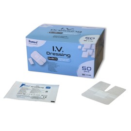 Romed I.V. Kanülenverband, 6 x 8 cm, 1 x 50 Stück, steril, wasserfest, Vlies