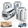 10L0L Golf Cart SS Chrome Wheel Center Caps ITP Push