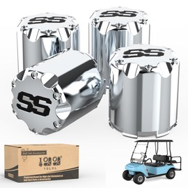 10L0L Golf Cart SS Chrome Wheel Center Caps ITP Push in Style Wheel Hubcaps Dust Cover Universal for Yamaha,EZGO,Club Car & Other Models 4 Pack