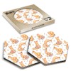 2 x Hexagon Coasters - Fox Vixen Animal Leaves Flowers