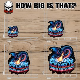 ICE Melts Under Resistance Sticke Retro Dragon Anti ICE Waterproof Vinyl Sticker for Water Bottle Bumper Car Laptop