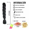 Zhang Hair Paquete De 6 Trenzas Africanas Kanekalon 1 Tono