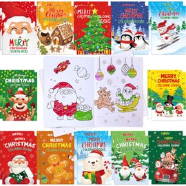 48 Pcs Christmas Coloring Books for Kids Bulk Xmas Party Favors Christmas Activity Book Winter Holiday Mini Coloring Book Stocking Goodie Bag Stuffers Party Supplies for Kids School Classroom Activity