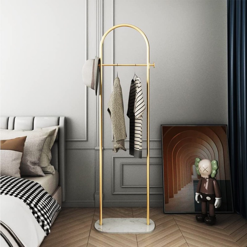 HKaikzo Gold Coat Rack, Modern Garment Rack with Marble Base,