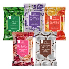 Body Prescription Makeup Remover Wipes - Bulk Pack for Easy Removal Gentle Cleansing Mint Rosehip Vitamin C Lavender & Coconut Mint Rosehip Vitamin C / 바디 처방 메이크업 리무버 물티슈 - 간편한 제거를 위한 벌크 팩 순한 클렌징 민트 로즈힙 비타민 C 라벤더 & 코코넛 Mint Rosehip Vitamin C