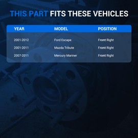 Autoround LK016 Front Right Wheel Hub Steering Knuckle Assembly Compatible with Ford Escape 2001-2012, Mazda Tribute 2001-2011, Mercury Mariner 2007-2011 Passenger Side