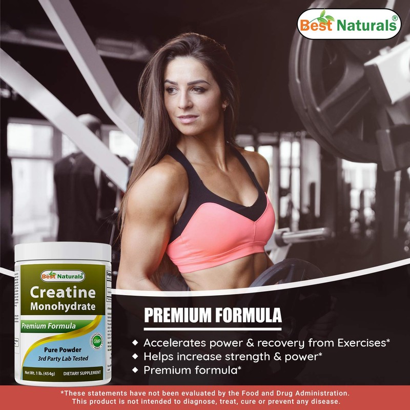 Best Naturals Creatine Monohydrate 1 Lb Pure Powder (1 LB