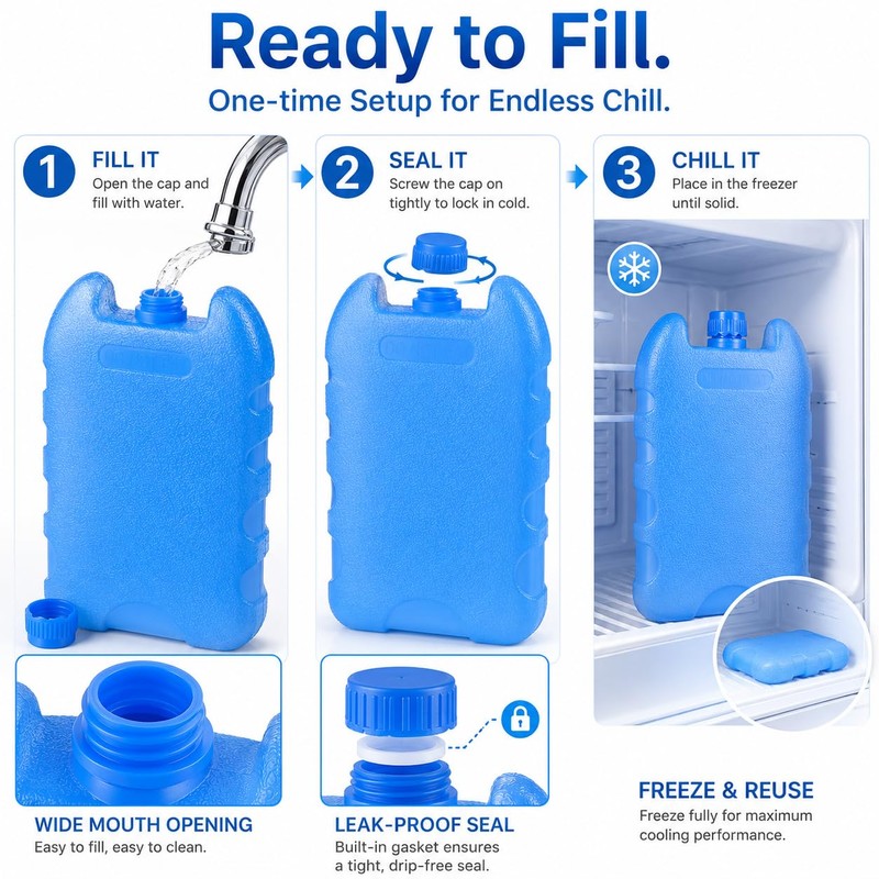 4 Pcs Slim Ice Packs for Lunch Boxes & Coolers,