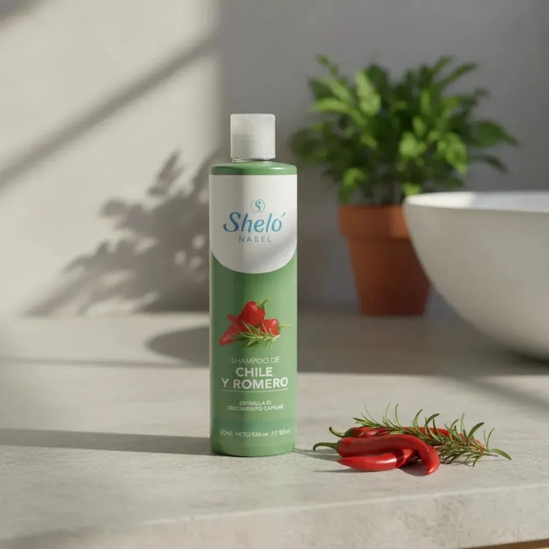 Shampoo De Chile Y Romero Sheló Nabel Crecimiento De Cabello