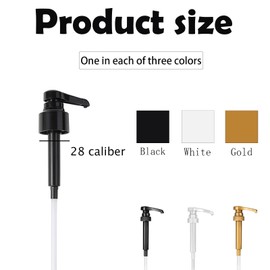 Monin Syrup Pump Syrup Pump Head Dispenser, Pack of 3 Syrup Dispenser, Dosing Pump, Reusable Pump Attachment for Homes, Kitchens, Cafés, Bars, Shopping Malls (Gold, Black, White)