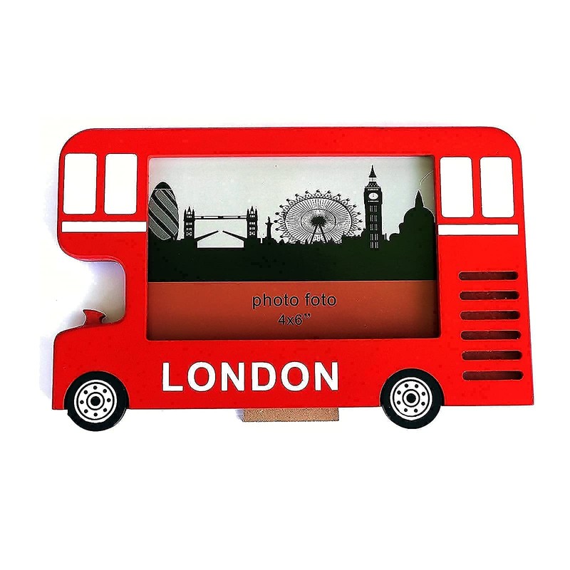 SAJAK 4x6 London Bus Picture Frame Tabletop Desktop Photo Holder