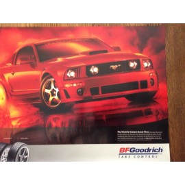B.F. Goodrich ORIGINAL BF GOODRICH POSTER SIGN ROUSCH FORD MUSTANG ORANGE
