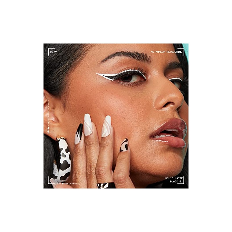 NYX Professional Makeup, Vivid Matte, Delineador líquido, Black